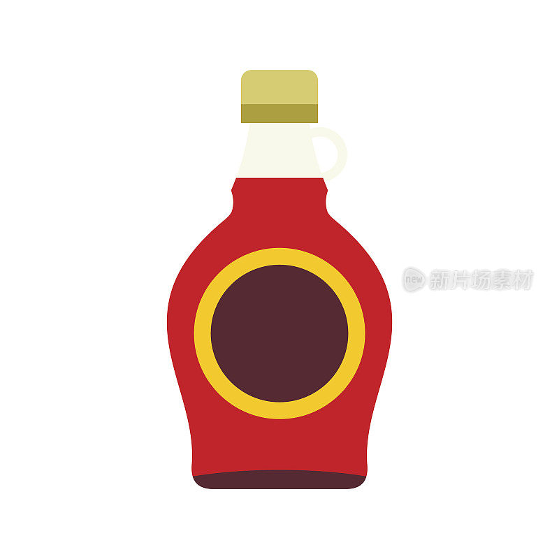 瓶枫糖浆图标，扁平风格
