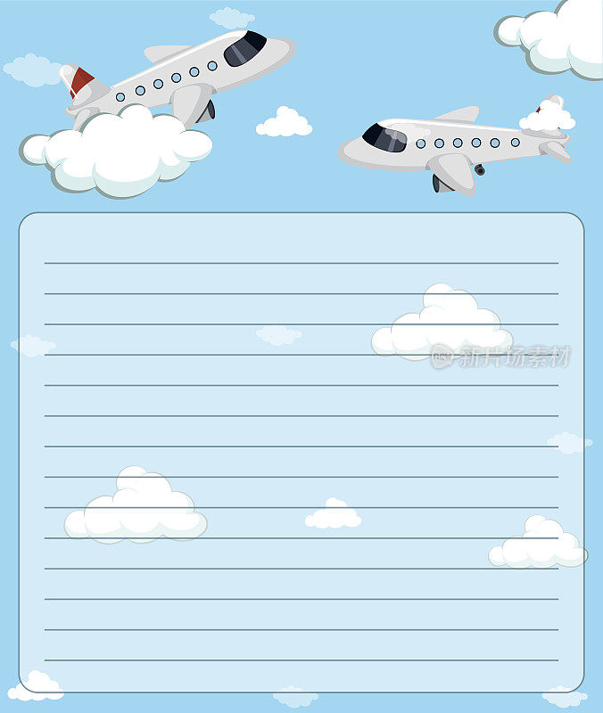 纸模板与两架飞机飞行