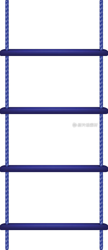 蓝色设计的木制绳梯