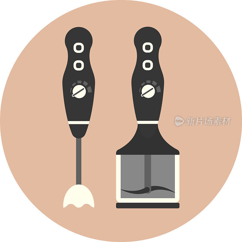 平面立式搅拌机图标，厨房搅拌机符号