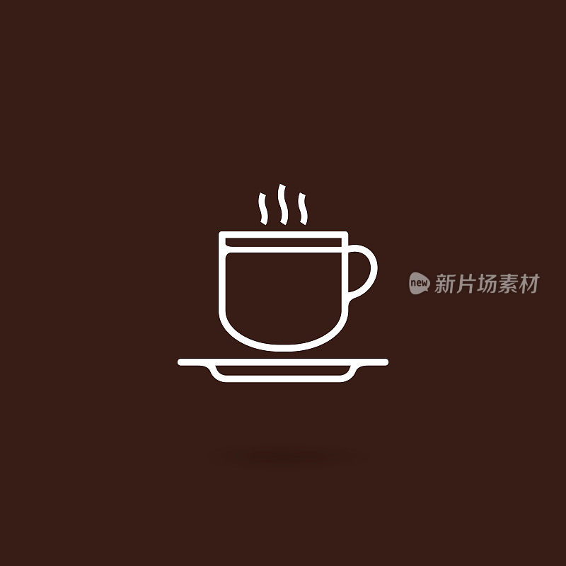 咖啡色背景的咖啡杯图标