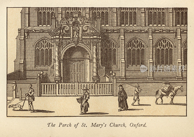 建筑，圣玛丽教堂门廊，牛津，17世纪