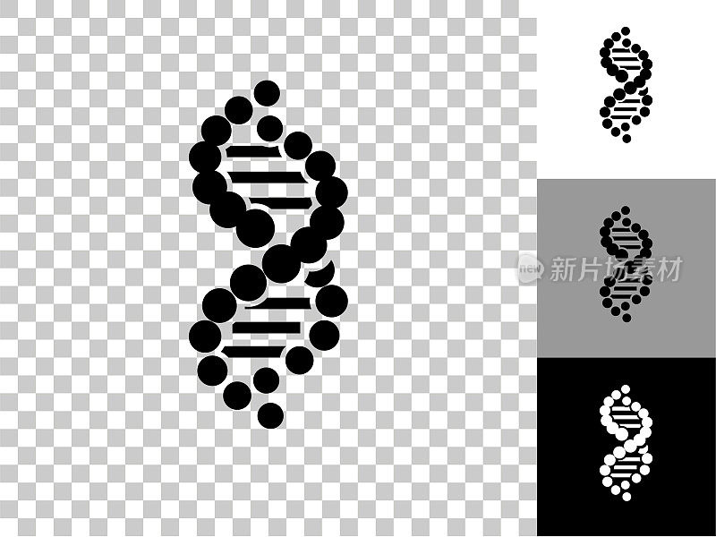 DNA图标在棋盘上透明的背景