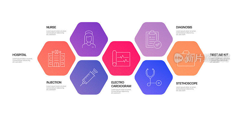 医疗保健和医疗概念信息图设计矢量插图