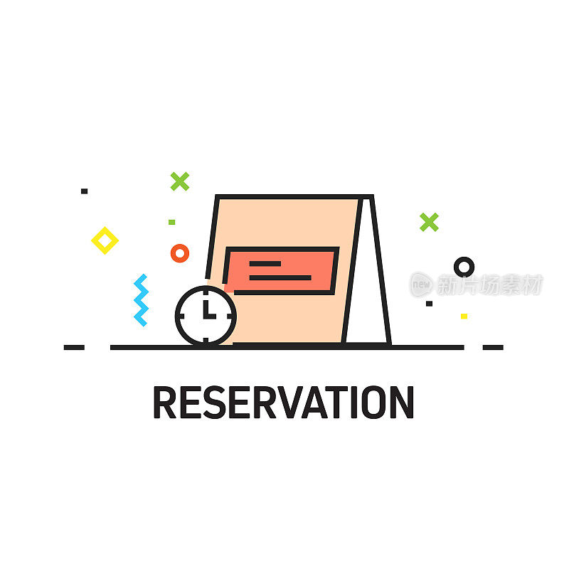 保留平面线图标，轮廓向量符号插图。