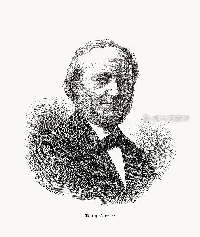 莫里茨Carrière(1817-1895)，德国哲学家，木刻，1893年出版