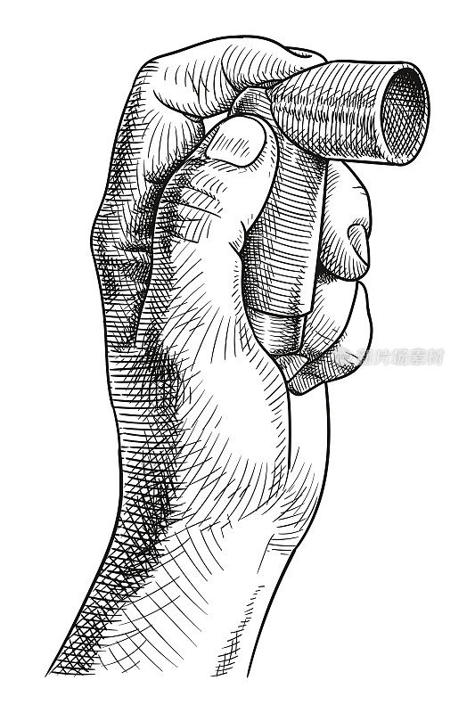 手握吸入器的矢量图