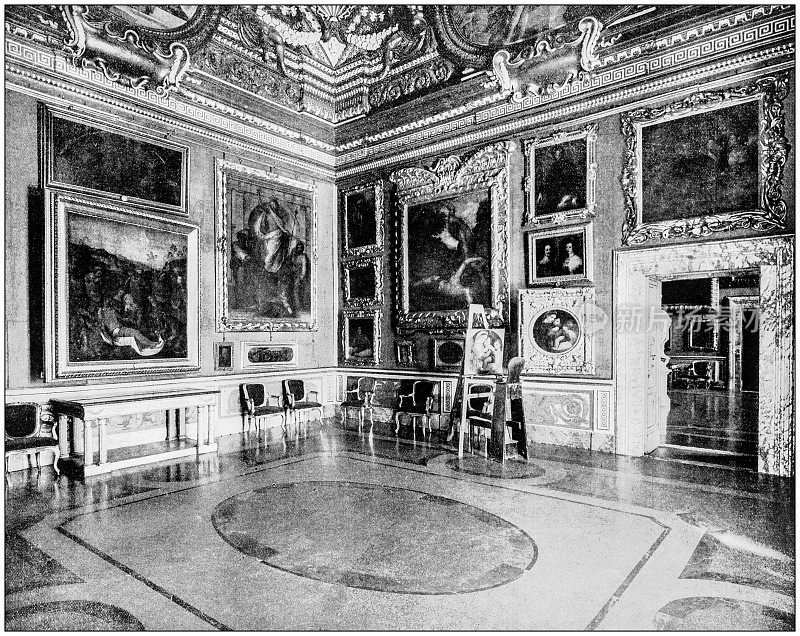 世界著名景点的古董照片:意大利佛罗伦萨的皮蒂宫