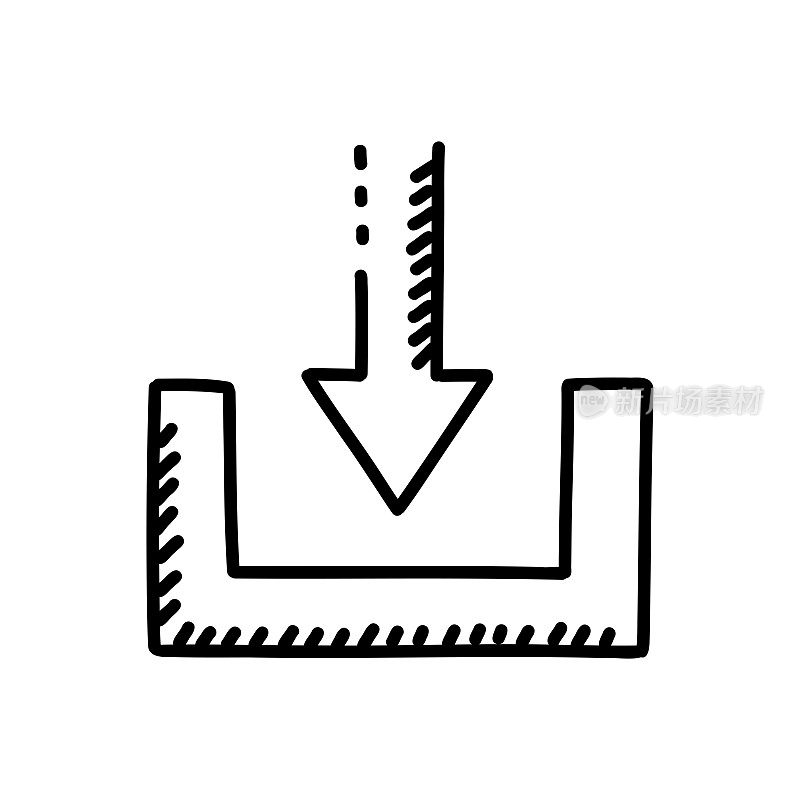 下载手绘图标，涂鸦风格矢量插图