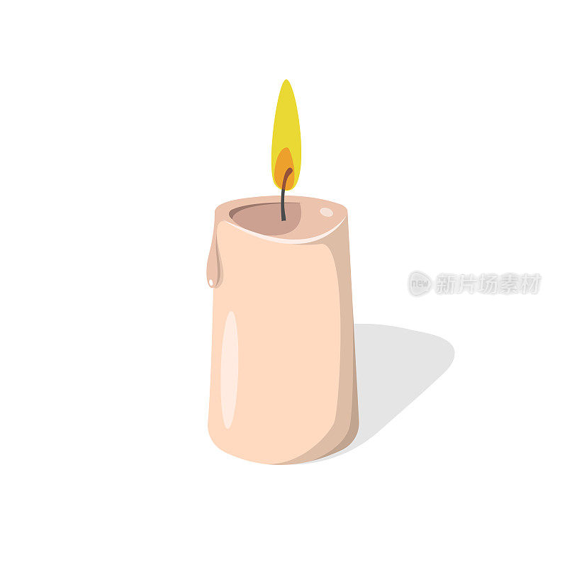 蜡烛图标平面设计在白色背景。