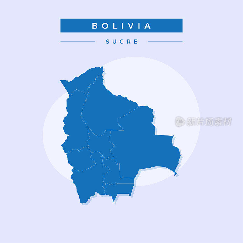 玻利维亚国家地图，玻利维亚地图矢量，玻利维亚地图插图矢量。