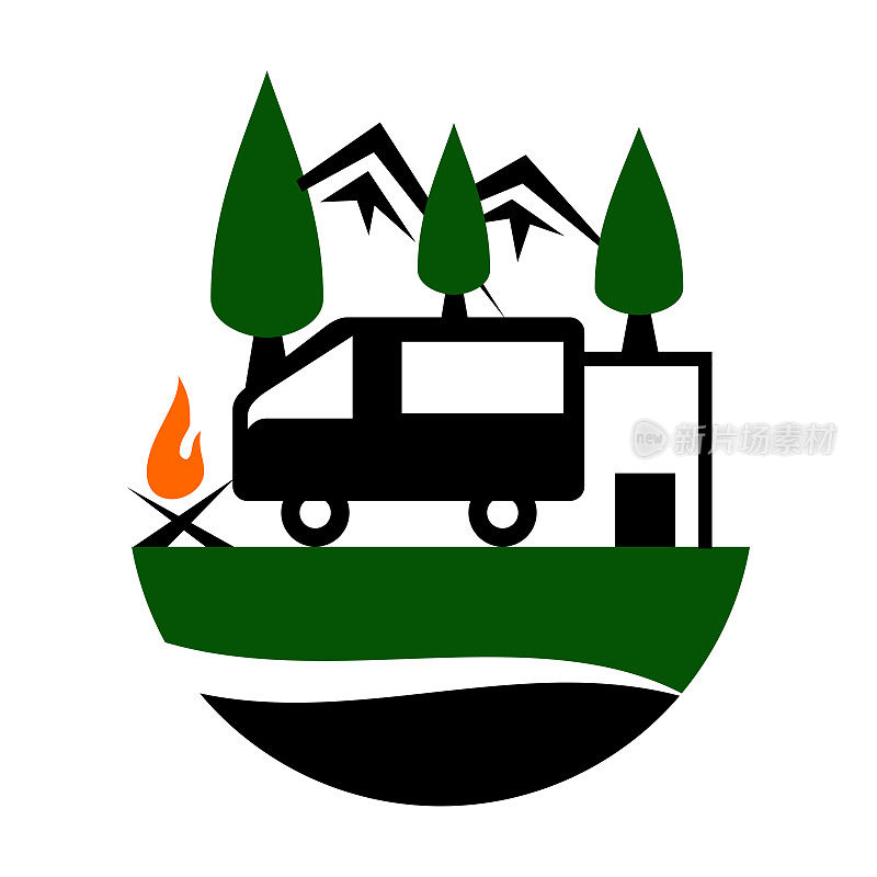 别墅度假旅游标志图标插画品牌标识