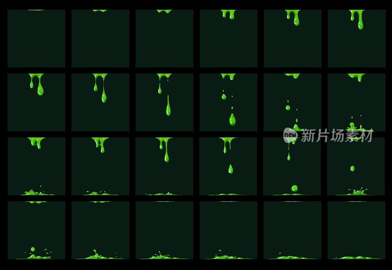 绿色黏液动画，动画水滴精灵效果