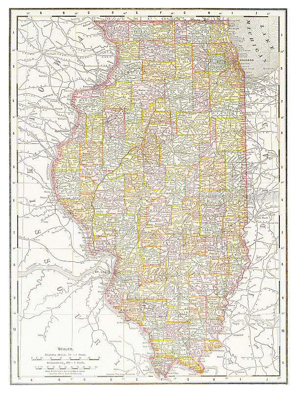 1899年美国伊利诺斯州地图
