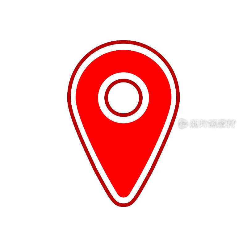 GPS标记图标,在一个与背景。