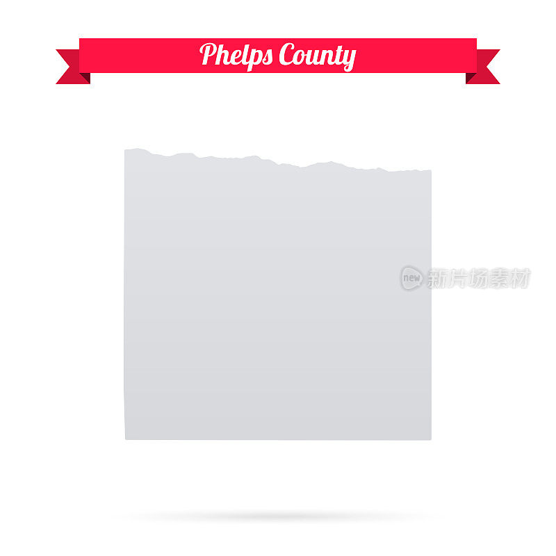 内布拉斯加州菲尔普斯县。白底红旗地图