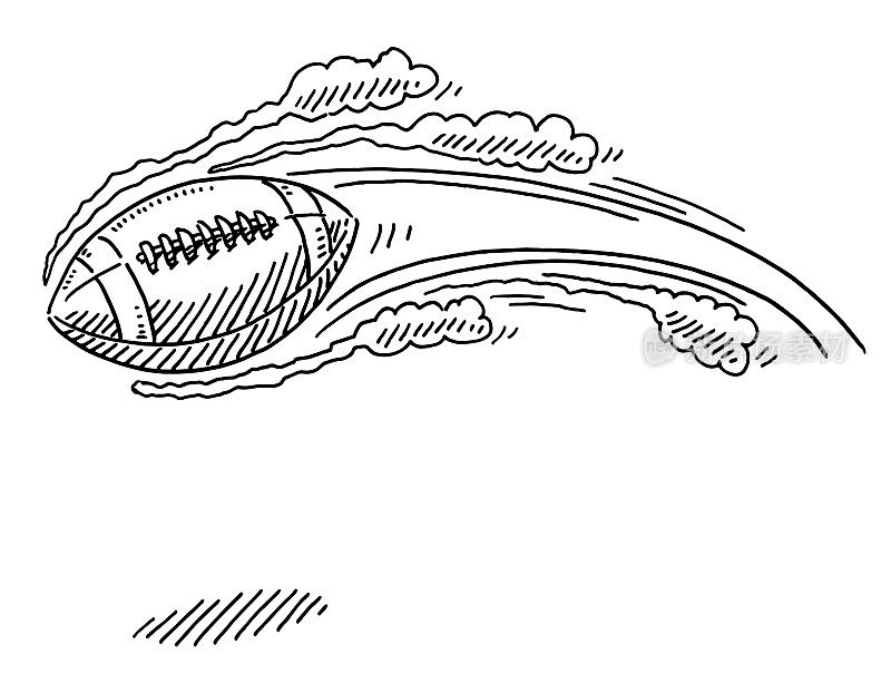 飞行美式橄榄球绘画