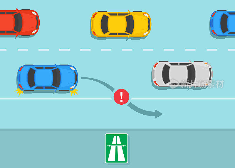 安全驾驶技巧及交通规则。不允许在高速公路上停车。高速公路、高速公路、高速公路上的交通。