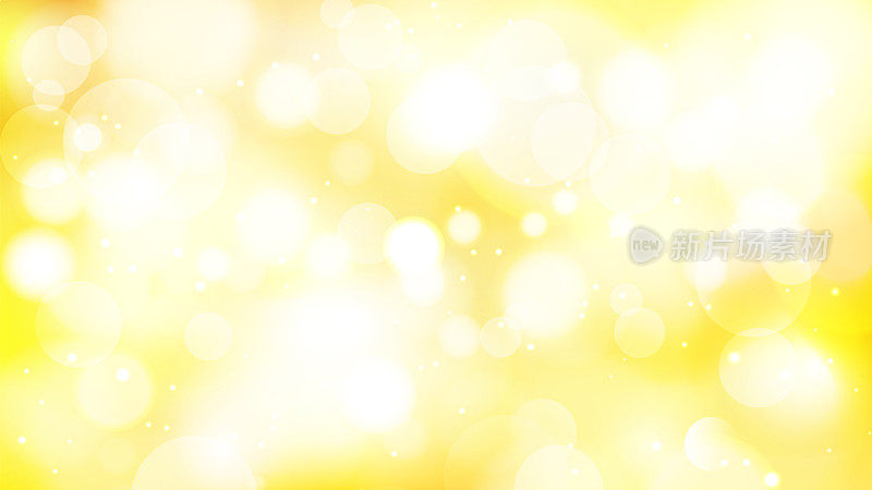 大自然发光的阳光,温暖的金黄散景天空背景。