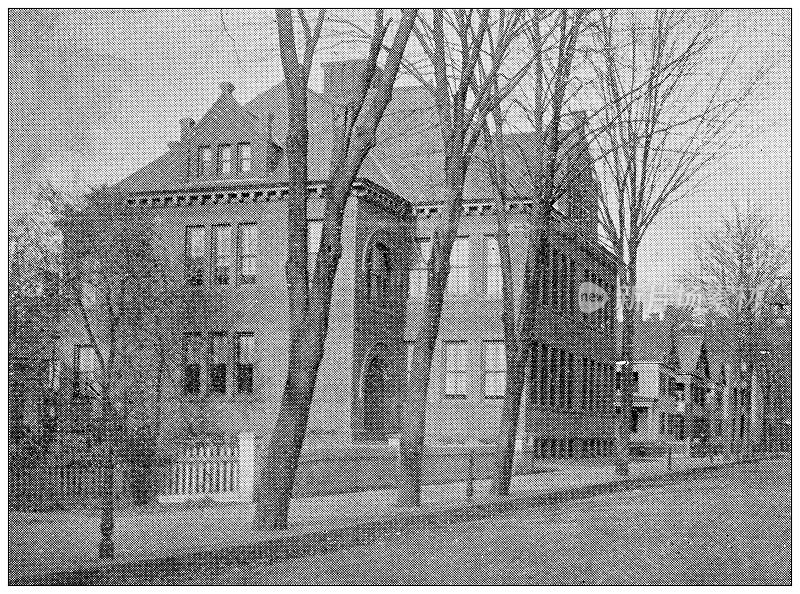 汉普顿县，马萨诸塞州的古董图像:春田，品钦街学校