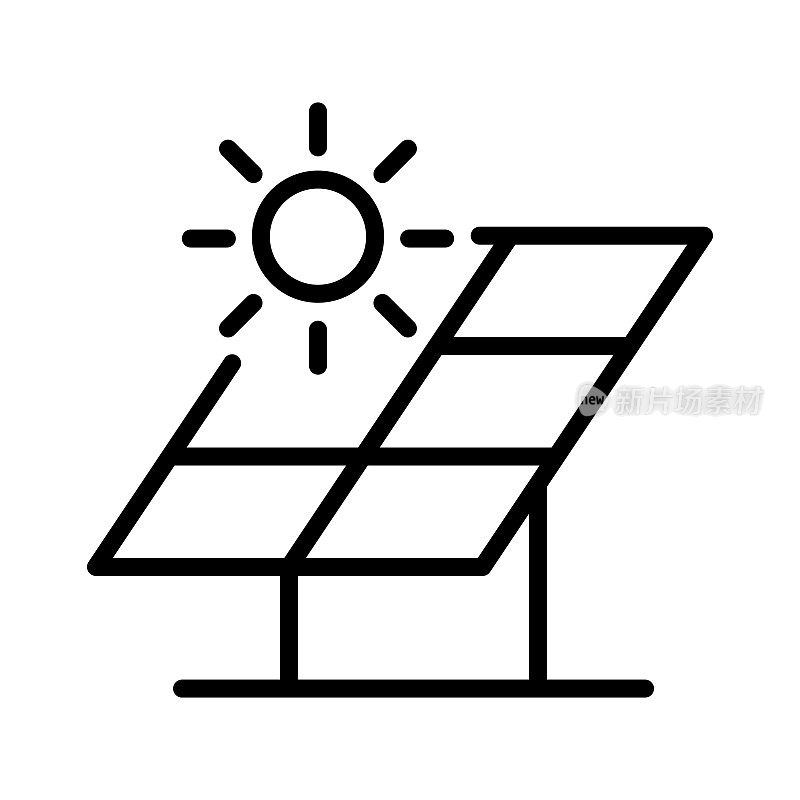 太阳能电池板单线图标