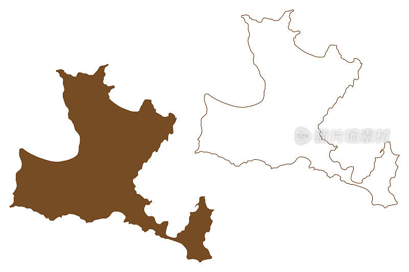 帕萨利马尼岛(土耳其共和国，马尔马拉海)地图矢量插图，潦草草图帕萨利马尼或Halone地图
