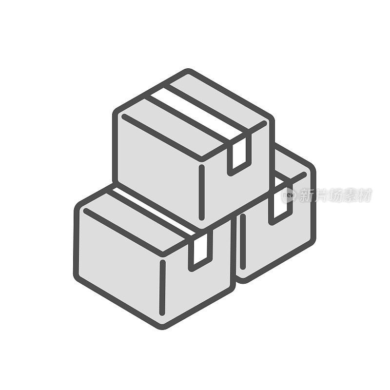 堆叠纸板箱的插图。