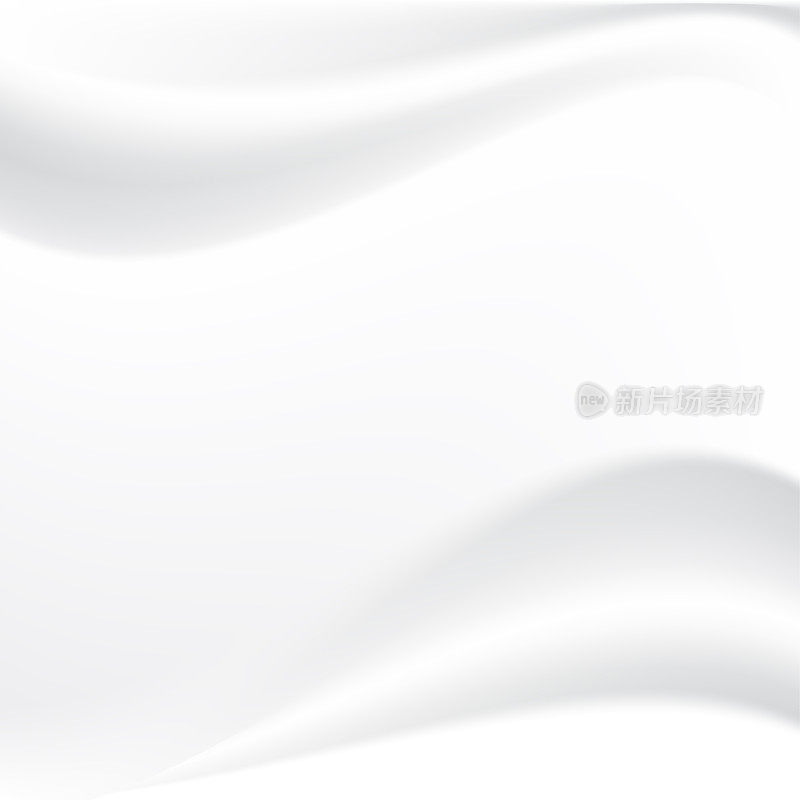 白色抽象背景与平滑流动或漩涡运动和自由的复制空间。用于封面展示的矢量插图。