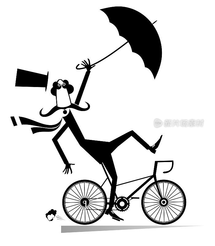 下雨刮风的日子，人骑自行车插图