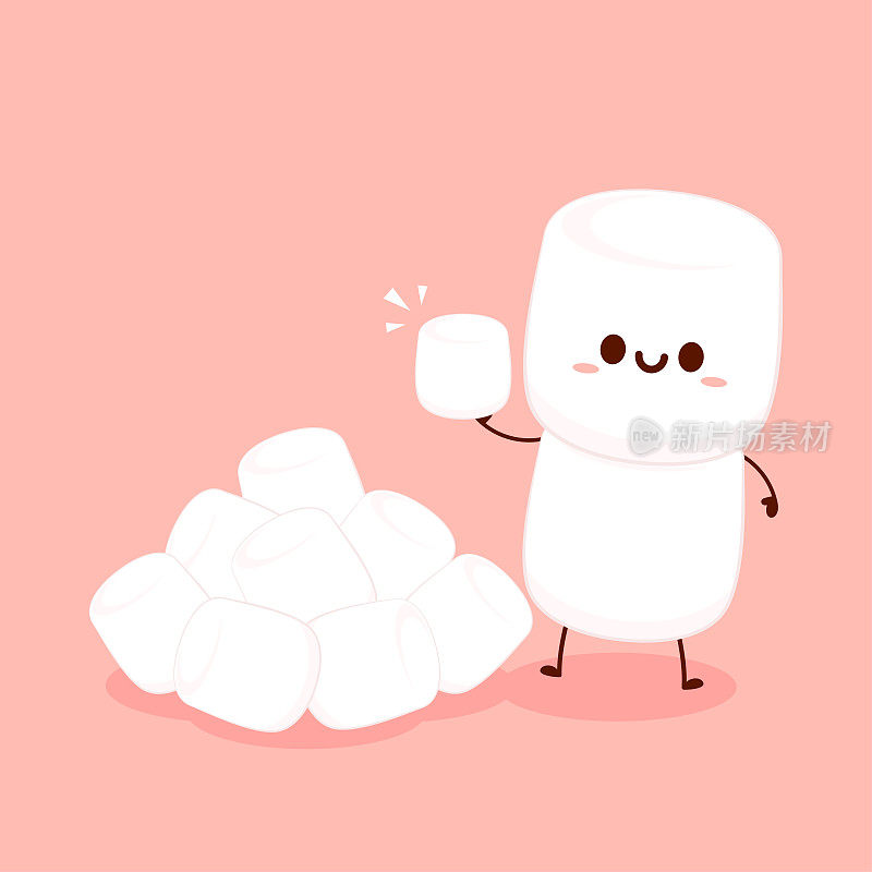 棉花糖人物设计。一堆棉花糖。
