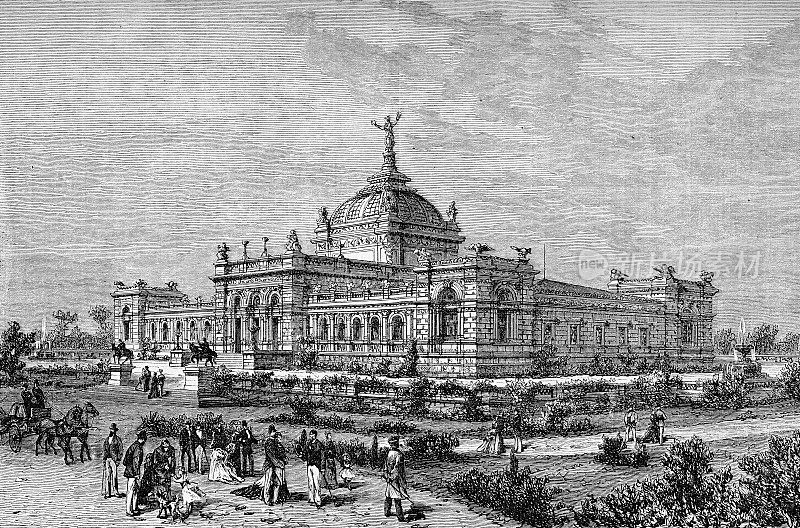 古董版画，1876年费城世界博览会，百年国际展览，