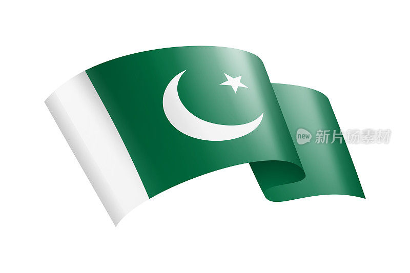 巴基斯坦国旗丝带。巴基斯坦国旗头旗。矢量股票插图
