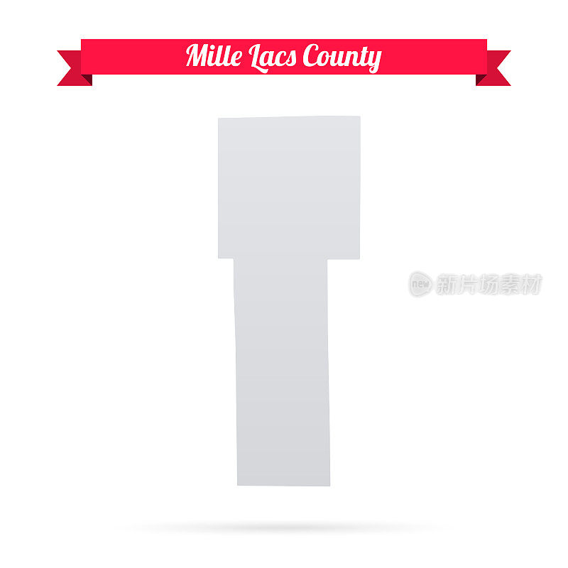 明尼苏达州米勒拉克斯县。白底红旗地图