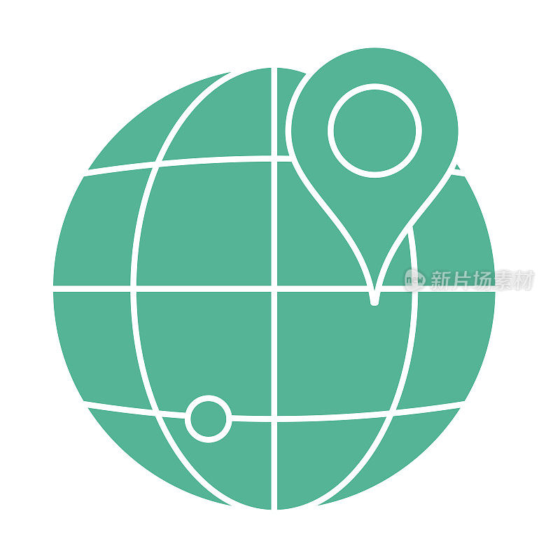 物流航运图标-地图Pin全球