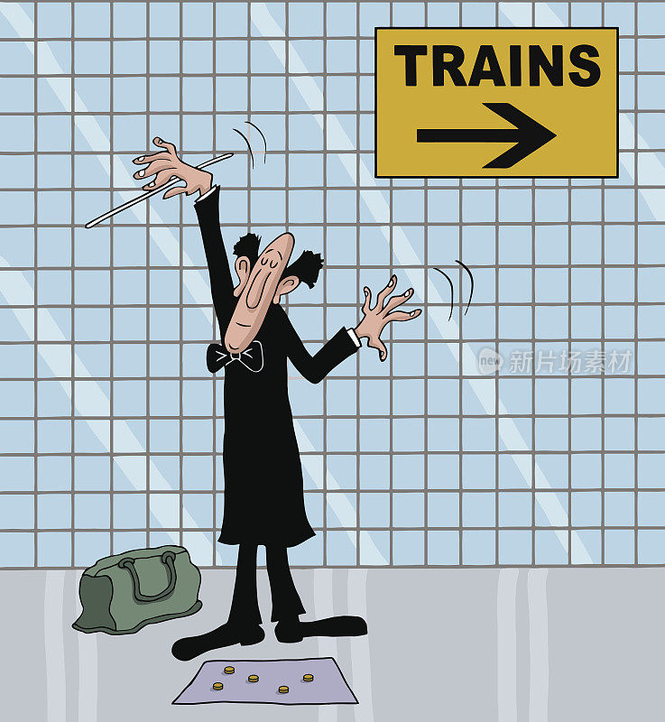 地铁售票员的卡通形象