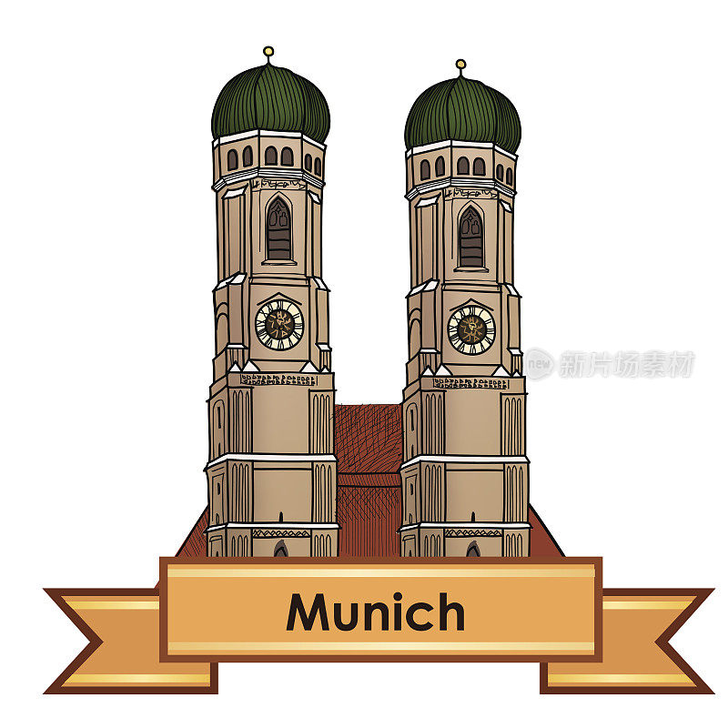 慕尼黑市的象征。慕尼黑大教堂，巴伐利亚首都标志。
