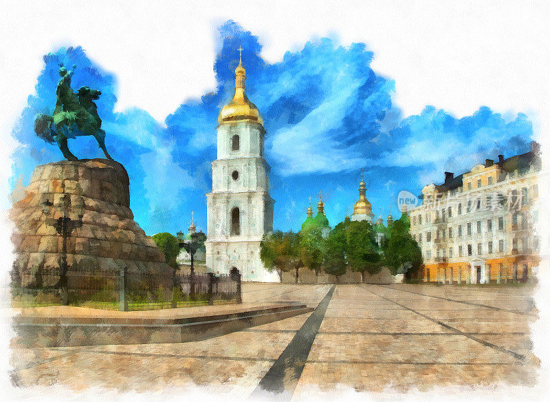 圣索菲亚大教堂和博格丹·赫梅利尼茨基纪念碑