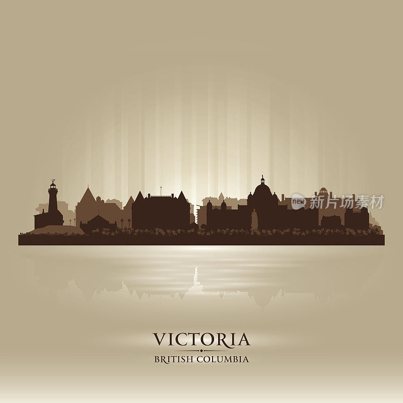 维多利亚不列颠哥伦比亚加拿大城市轮廓线