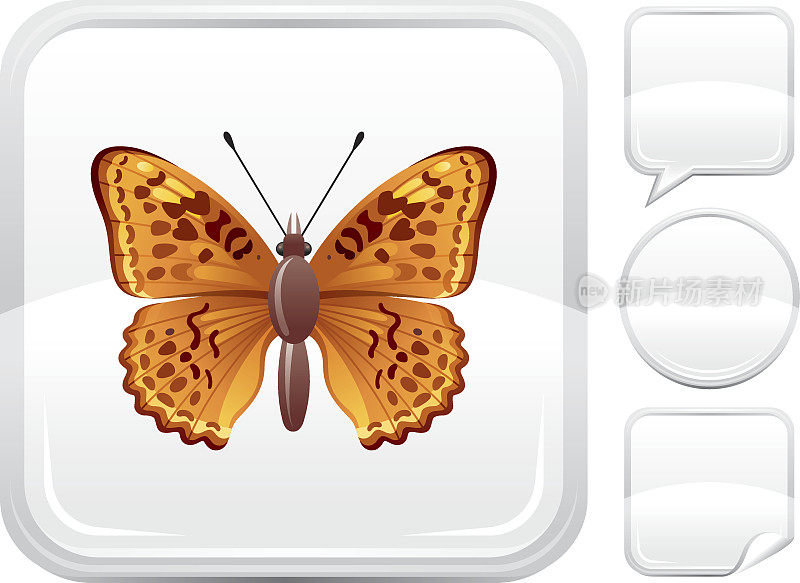 银纽扣上的贝母蝴蝶图标