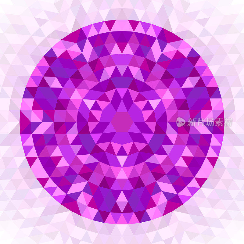 圆形抽象几何三角形万花筒曼荼罗设计符号