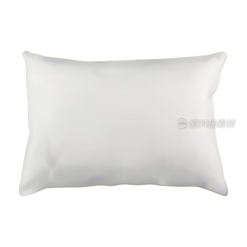 矢量现实孤立的白色矩形枕头。