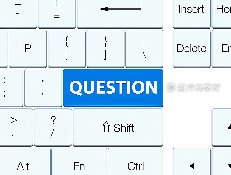 问题蓝色键盘按钮