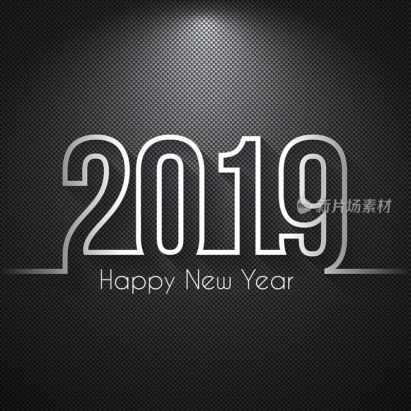 2019年新年快乐――碳纤维纹理