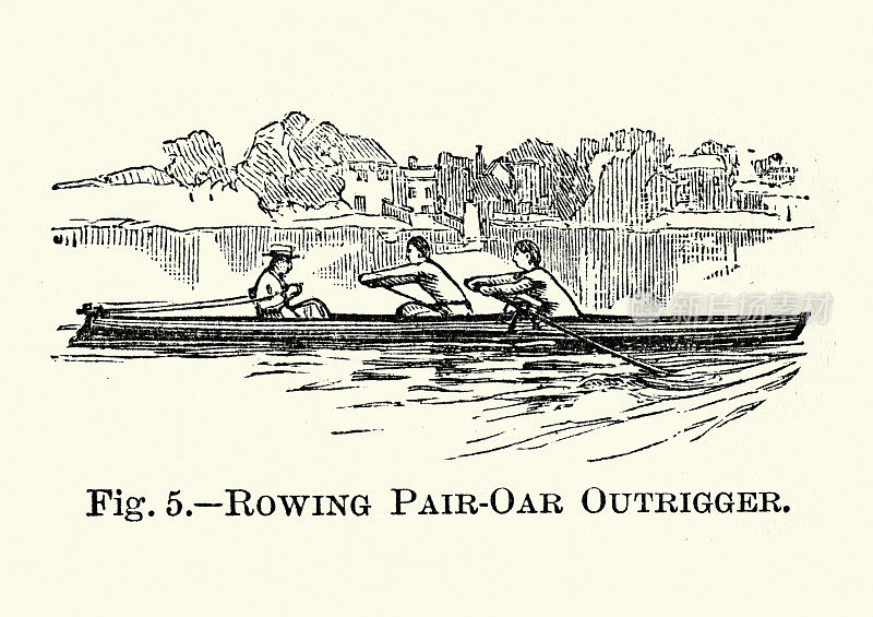 用双桨撑篙划艇，维多利亚时代，19世纪