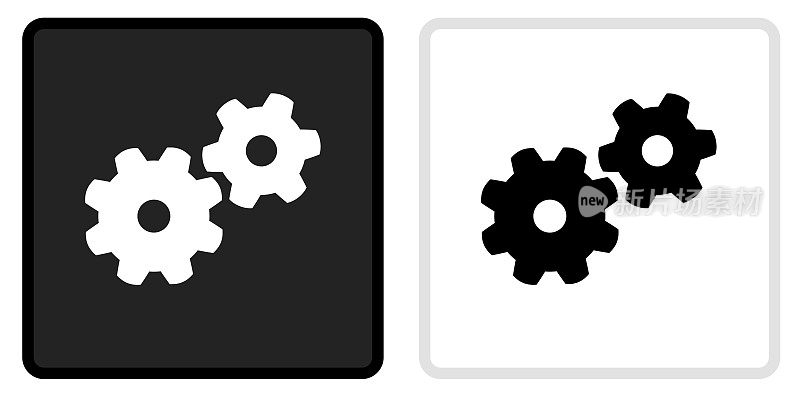 齿轮图标上的黑色按钮与白色翻转