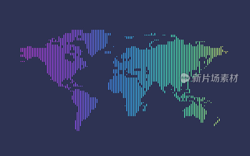 多色渐变世界地图