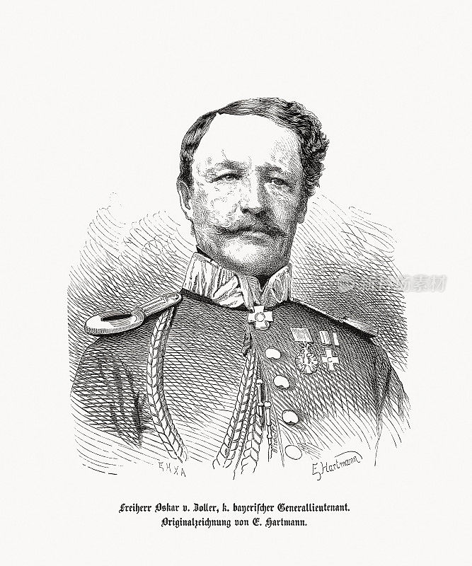 奥斯卡・弗雷伊尔・冯・佐拉(1809-1866)，巴伐利亚将军，伍德切，1868年