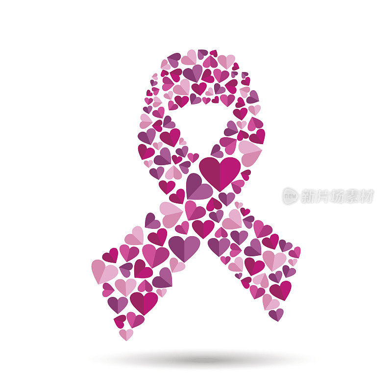 为乳腺癌患者设计心形粉色丝带