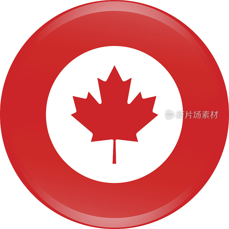 加拿大国旗图标矢量轮廓插图在3D创意设计