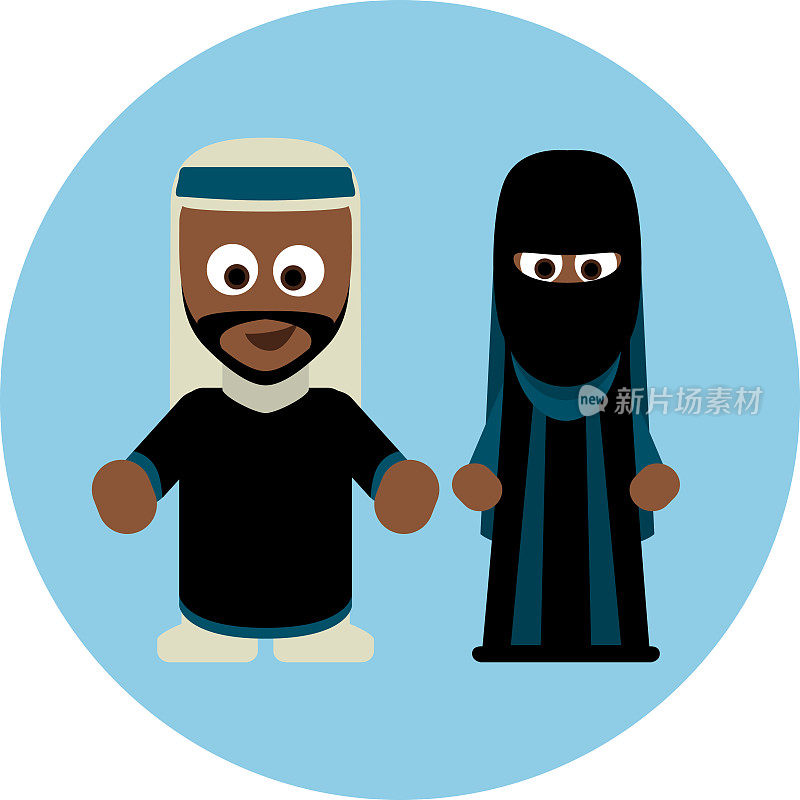 传统服饰图标-阿拉伯人